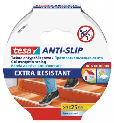 Csúszásgátló szalag, 25 mm x 5 m, TESA "Anti-slip", átlátszó