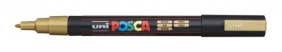 Dekormarker, 0,9-1,3 mm, UNI "Posca PC-3M", arany